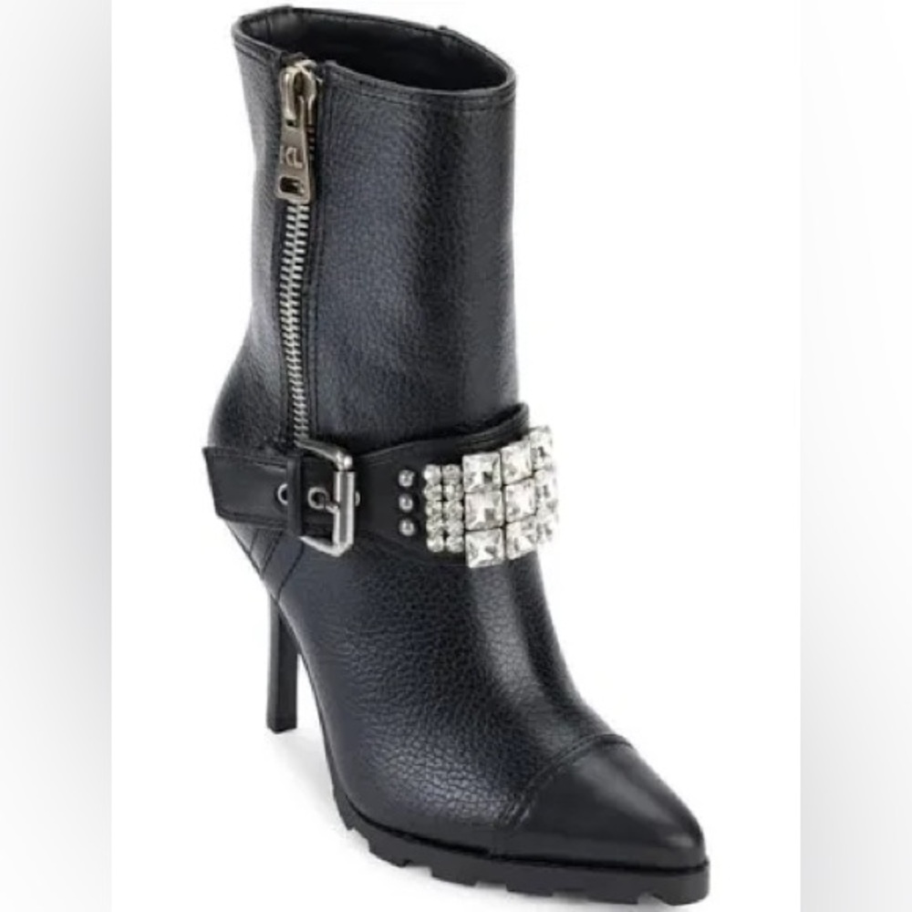 New in Box Karl Lagerfeld leather crystal embellished boots size 8.5